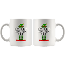 Load image into Gallery viewer, RobustCreative-Im The Drunk Elf Matching Family Christmas - 11oz White Mug Christmas group green pjs costume Gift Idea
