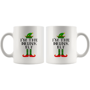 RobustCreative-Im The Drunk Elf Matching Family Christmas - 11oz White Mug Christmas group green pjs costume Gift Idea