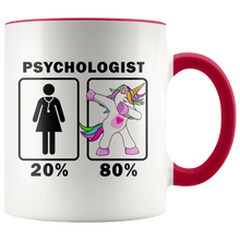 Load image into Gallery viewer, RobustCreative-Psychologist Dabbing Unicorn 20 80 Principle Superhero Girl Womens - 11oz Accent Mug Medical Personnel Gift Idea
