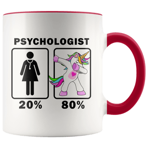 RobustCreative-Psychologist Dabbing Unicorn 20 80 Principle Superhero Girl Womens - 11oz Accent Mug Medical Personnel Gift Idea