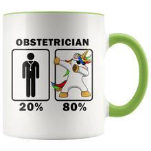 Load image into Gallery viewer, RobustCreative-Obstetrician Dabbing Unicorn 80 20 Principle Graduation Gift Mens - 11oz Accent Mug Medical Personnel Gift Idea
