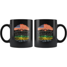 Load image into Gallery viewer, RobustCreative-Gabonese Roots American Grown Fathers Day Gift - Gabonese Pride 11oz Funny Black Coffee Mug - Real Gabon Hero Flag Papa National Heritage - Friends Gift - Both Sides Printed
