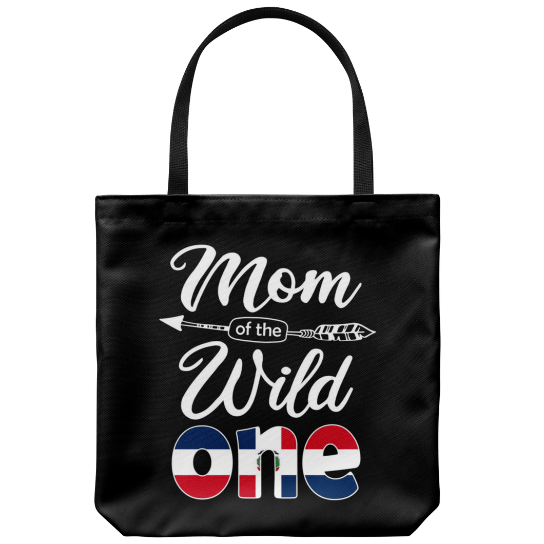 RobustCreative-Dominican Mom of the Wild One Birthday Dominican Republic Flag Tote Bag Gift Idea