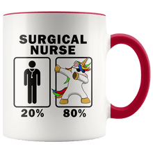 Load image into Gallery viewer, RobustCreative-Surgical Nurse Dabbing Unicorn 80 20 Principle Graduation Gift Mens - 11oz Accent Mug Medical Personnel Gift Idea
