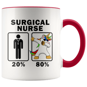 RobustCreative-Surgical Nurse Dabbing Unicorn 80 20 Principle Graduation Gift Mens - 11oz Accent Mug Medical Personnel Gift Idea