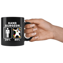 Load image into Gallery viewer, RobustCreative-Hand Surgeon Dabbing Unicorn 80 20 Principle Graduation Gift Mens - 11oz Black Mug Medical Personnel Gift Idea
