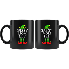 Load image into Gallery viewer, RobustCreative-Im The Sassy Mom Elf Family Matching Outfits PJ - 11oz Black Mug Christmas group green pjs costume Gift Idea
