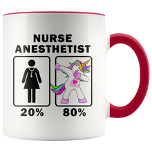Load image into Gallery viewer, RobustCreative-Nurse Anesthetist Dabbing Unicorn 20 80 Principle Superhero Girl Womens - 11oz Accent Mug Medical Personnel Gift Idea
