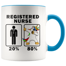 Load image into Gallery viewer, RobustCreative-Registered Nurse Dabbing Unicorn 80 20 Principle Graduation Gift Mens - 11oz Accent Mug Medical Personnel Gift Idea
