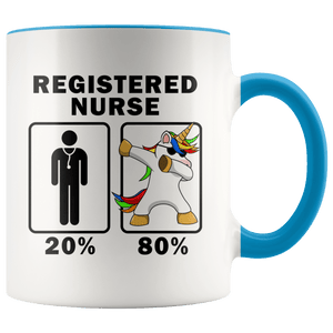 RobustCreative-Registered Nurse Dabbing Unicorn 80 20 Principle Graduation Gift Mens - 11oz Accent Mug Medical Personnel Gift Idea