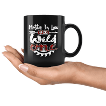 Load image into Gallery viewer, RobustCreative-Mother In Law of the Wild One Lumberjack Woodworker - 11oz Black Mug red black plaid Woodworking saw dust Gift Idea
