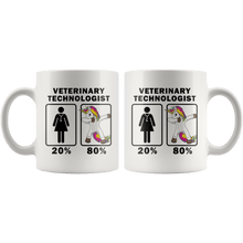 Load image into Gallery viewer, RobustCreative-Veterinary Technologist Dabbing Unicorn 80 20 Principle Superhero Girl Womens - 11oz White Mug Medical Personnel Gift Idea
