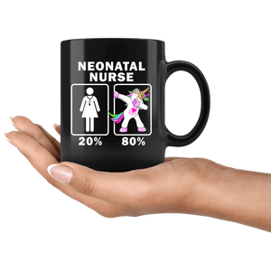RobustCreative-Neonatal Nurse Dabbing Unicorn 20 80 Principle Superhero Girl Womens - 11oz Black Mug Medical Personnel Gift Idea