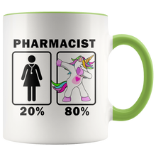 Load image into Gallery viewer, RobustCreative-Pharmacist Dabbing Unicorn 20 80 Principle Superhero Girl Womens - 11oz Accent Mug Medical Personnel Gift Idea
