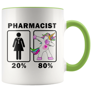 RobustCreative-Pharmacist Dabbing Unicorn 20 80 Principle Superhero Girl Womens - 11oz Accent Mug Medical Personnel Gift Idea