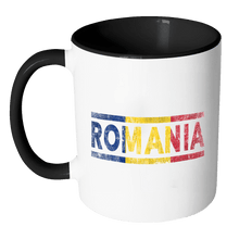 Load image into Gallery viewer, RobustCreative-Retro Vintage Flag Romanian Romania 11oz Black &amp; White Coffee Mug ~ Both Sides Printed
