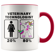 Load image into Gallery viewer, RobustCreative-Veterinary Technologist Dabbing Unicorn 20 80 Principle Superhero Girl Womens - 11oz Accent Mug Medical Personnel Gift Idea
