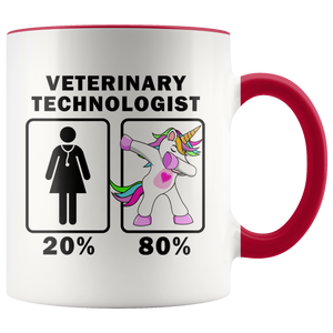 RobustCreative-Veterinary Technologist Dabbing Unicorn 20 80 Principle Superhero Girl Womens - 11oz Accent Mug Medical Personnel Gift Idea