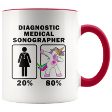 Load image into Gallery viewer, RobustCreative-Diagnostic Medical Sonographer Dabbing Unicorn 20 80 Principle Superhero Girl Womens - 11oz Accent Mug Medical Personnel Gift Idea
