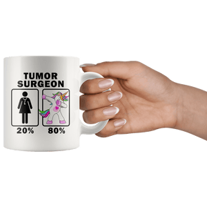 RobustCreative-Tumor Surgeon Dabbing Unicorn 20 80 Principle Superhero Girl Womens - 11oz White Mug Medical Personnel Gift Idea