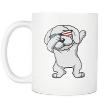 Load image into Gallery viewer, RobustCreative-Dabbing Bichon Frise Dog America Flag - Patriotic Merica Murica Pride - 4th of July USA Independence Day - 11oz White Funny Coffee Mug Women Men Friends Gift ~ Both Sides Printed
