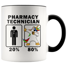 Load image into Gallery viewer, RobustCreative-Pharmacy Technician Dabbing Unicorn 80 20 Principle Graduation Gift Mens - 11oz Accent Mug Medical Personnel Gift Idea
