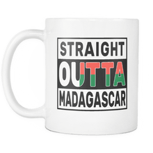 Load image into Gallery viewer, RobustCreative-Straight Outta Madagascar - Malagasy Flag 11oz Funny White Coffee Mug - Independence Day Family Heritage - Women Men Friends Gift - Both Sides Printed (Distressed)
