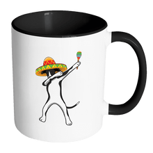 Load image into Gallery viewer, RobustCreative-Dabbing Greyhound Dog in Sombrero - Cinco De Mayo Mexican Fiesta - Dab Dance Mexico Party - 11oz Black &amp; White Funny Coffee Mug Women Men Friends Gift ~ Both Sides Printed
