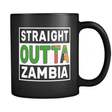 Load image into Gallery viewer, RobustCreative-Straight Outta Zambia - Zambian Flag 11oz Funny Black Coffee Mug - Independence Day Family Heritage - Women Men Friends Gift - Both Sides Printed (Distressed)
