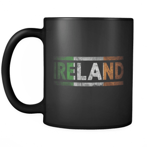 RobustCreative-Retro Vintage Flag Irish Ireland 11oz Black Coffee Mug ~ Both Sides Printed