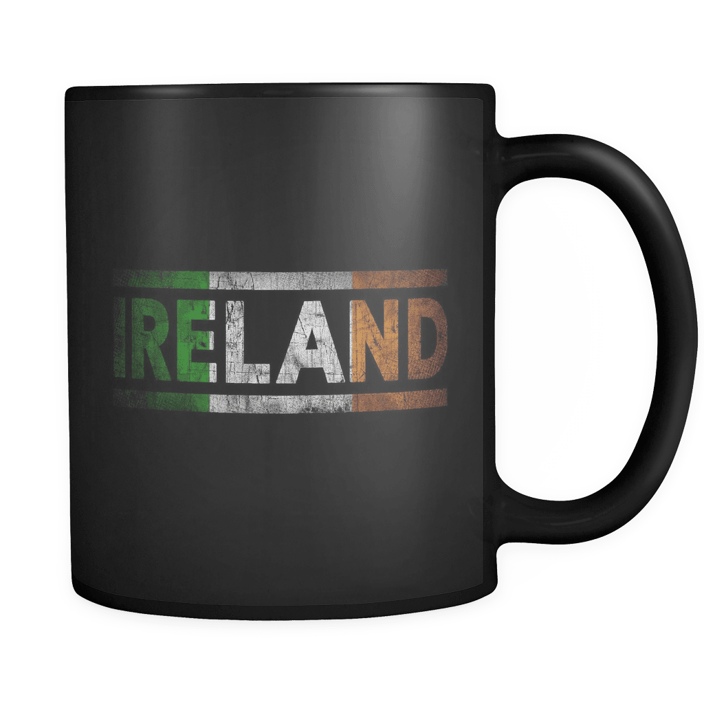 RobustCreative-Retro Vintage Flag Irish Ireland 11oz Black Coffee Mug ~ Both Sides Printed
