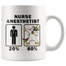 Load image into Gallery viewer, RobustCreative-Nurse Anesthetist Dabbing Unicorn 80 20 Principle Graduation Gift Mens - 11oz White Mug Medical Personnel Gift Idea

