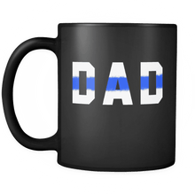 Load image into Gallery viewer, RobustCreative-Police Officer Dad patriotic Trooper Cop Thin Blue Line  Law Enforcement Officer 11oz Black Coffee Mug ~ Both Sides Printed
