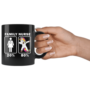 RobustCreative-Family Nurse Dabbing Unicorn 80 20 Principle Superhero Girl Womens - 11oz Black Mug Medical Personnel Gift Idea