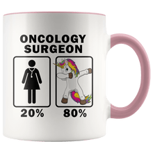 Load image into Gallery viewer, RobustCreative-Oncology Surgeon Dabbing Unicorn 80 20 Principle Superhero Girl Womens - 11oz Accent Mug Medical Personnel Gift Idea
