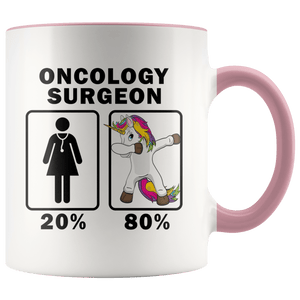 RobustCreative-Oncology Surgeon Dabbing Unicorn 80 20 Principle Superhero Girl Womens - 11oz Accent Mug Medical Personnel Gift Idea