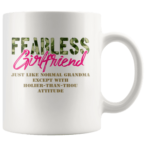 RobustCreative-Just Like Normal Fearless Girlfriend Camo Uniform - Military Family 11oz White Mug Active Component on Duty support troops Gift Idea - Both Sides Printed