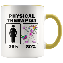 Load image into Gallery viewer, RobustCreative-Physical Therapist Dabbing Unicorn 20 80 Principle Superhero Girl Womens - 11oz Accent Mug Medical Personnel Gift Idea
