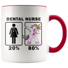 Load image into Gallery viewer, RobustCreative-Dental Nurse Dabbing Unicorn 20 80 Principle Superhero Girl Womens - 11oz Accent Mug Medical Personnel Gift Idea
