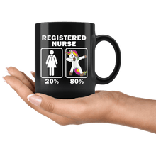 Load image into Gallery viewer, RobustCreative-Registered Nurse Dabbing Unicorn 80 20 Principle Superhero Girl Womens - 11oz Black Mug Medical Personnel Gift Idea
