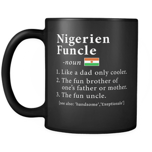RobustCreative-Nigerien Funcle Definition Fathers Day Gift - Nigerien Pride 11oz Funny Black Coffee Mug - Real Niger Hero Papa National Heritage - Friends Gift - Both Sides Printed