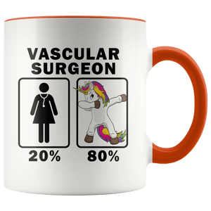 RobustCreative-Vascular Surgeon Dabbing Unicorn 80 20 Principle Superhero Girl Womens - 11oz Accent Mug Medical Personnel Gift Idea