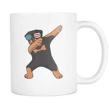 Load image into Gallery viewer, RobustCreative-Dabbing Rottweiler Dog America Flag - Patriotic Merica Murica Pride - 4th of July USA Independence Day - 11oz White Funny Coffee Mug Women Men Friends Gift ~ Both Sides Printed
