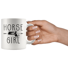 Load image into Gallery viewer, RobustCreative-Massachusetts Horse Girl Gifts Massachusettsan Shape Country for women - 11oz White Mug Racing Lover Gift Idea
