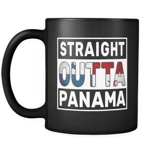RobustCreative-Straight Outta Panama - Panamanian Flag 11oz Funny Black Coffee Mug - Independence Day Family Heritage - Women Men Friends Gift - Both Sides Printed (Distressed)