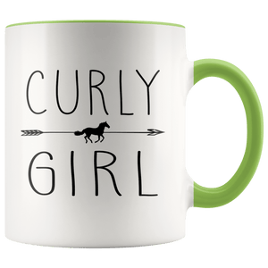 RobustCreative-Curly Horse Girl Gifts Horses Lover Riding Racing - 11oz Accent Mug Riding Lover Gift Idea