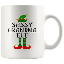 Load image into Gallery viewer, RobustCreative-Im The Sassy Grandma Elf Family Matching Outfits PJ - 11oz White Mug Christmas group green pjs costume Gift Idea
