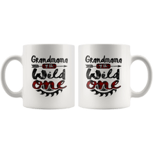 Load image into Gallery viewer, RobustCreative-Grandmama of the Wild One Lumberjack Woodworker - 11oz White Mug red black plaid Woodworking saw dust Gift Idea
