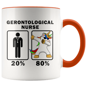 RobustCreative-Gerontological Nurse Dabbing Unicorn 80 20 Principle Graduation Gift Mens - 11oz Accent Mug Medical Personnel Gift Idea