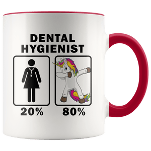 RobustCreative-Dental Hygienist Dabbing Unicorn 80 20 Principle Superhero Girl Womens - 11oz Accent Mug Medical Personnel Gift Idea